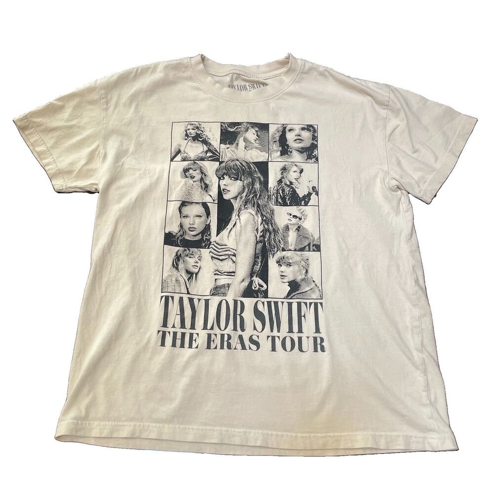 Taylor Swift Eras Tour Tee Beige Medium Retro Indie Gorpcore Swiftie Flawed